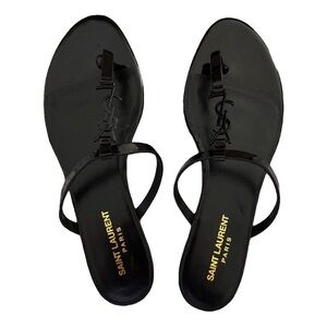 Saint Laurent Glossy Black Sandals